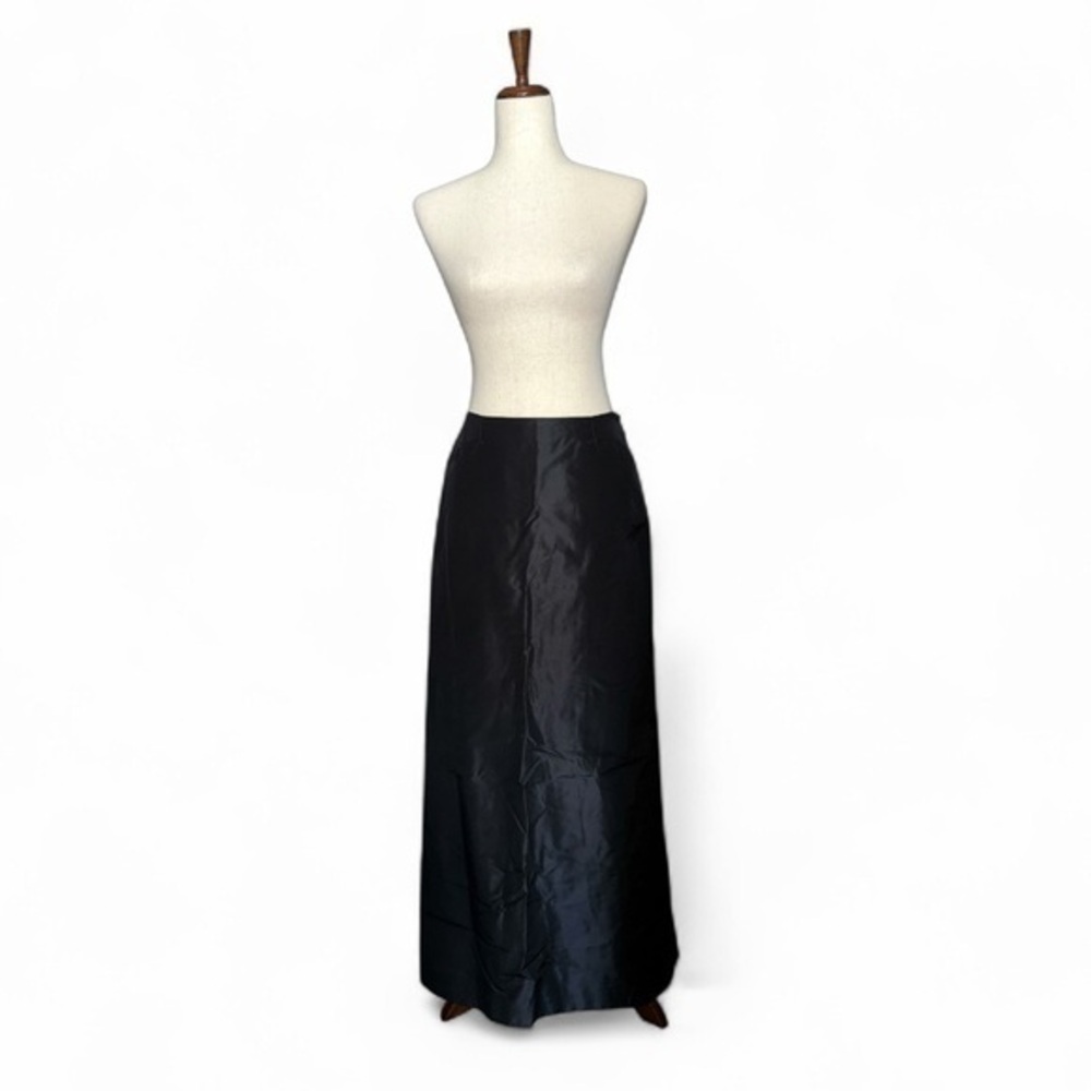 Carmen Marc Valvo Black Silk Taffeta Evening Maxi Skirt Black Tie Gala 8